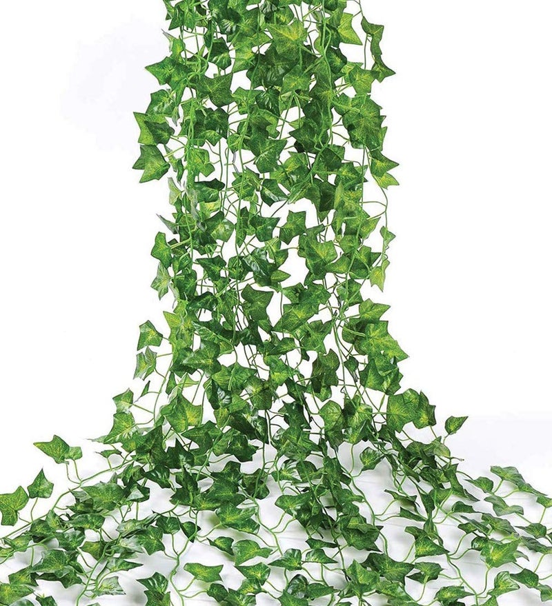 ZWYOQI 168 Feet Artificial Ivy Leaf Plants Fake Vine Hanging Garland Greenery Foliage for Home Kitchen Garden Office Wedding Wall Decor (Ivy/24 Strands) - Image 3